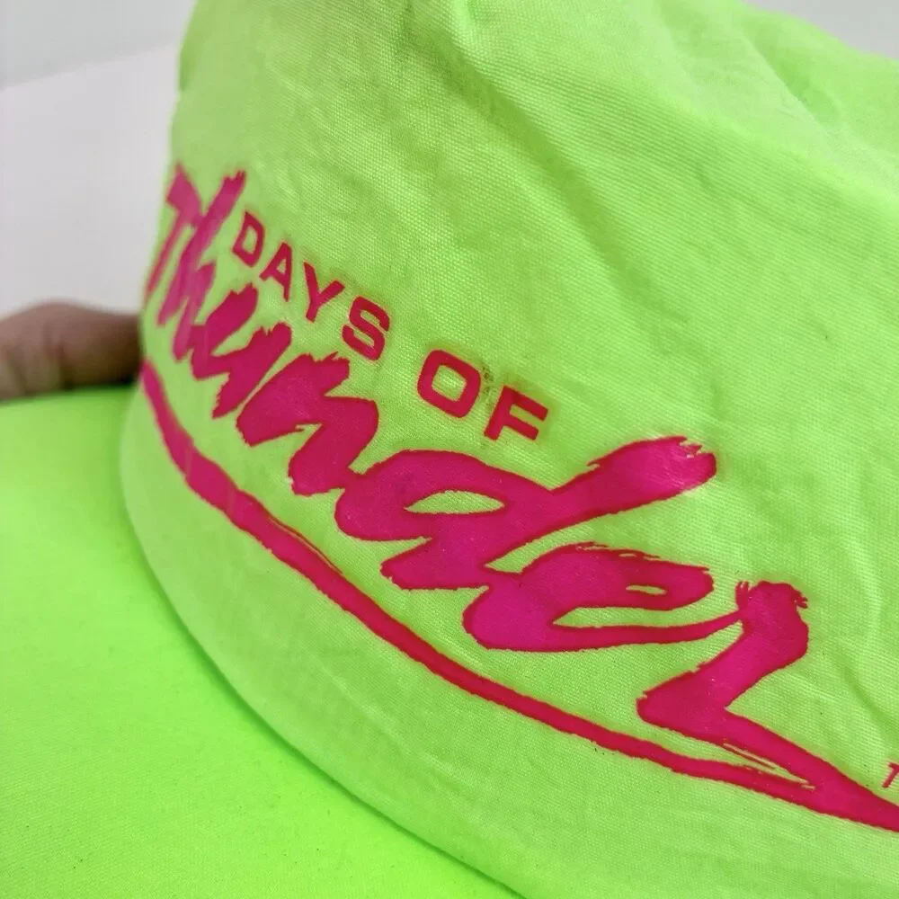 Vintage Original 90s neon green nylon Days of Thunder Movie Promo Hat *READ*
